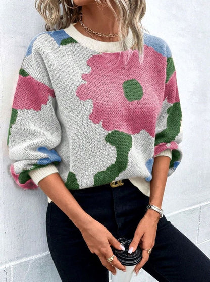 Heidi | Women's Casual Floral Knit Pullover Jumper for Winter