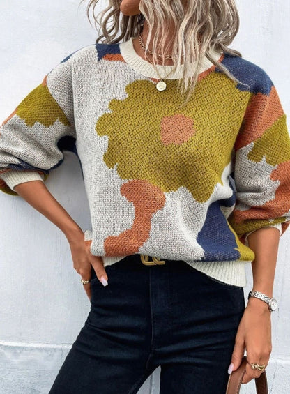 Heidi | Women's Casual Floral Knit Pullover Jumper for Winter