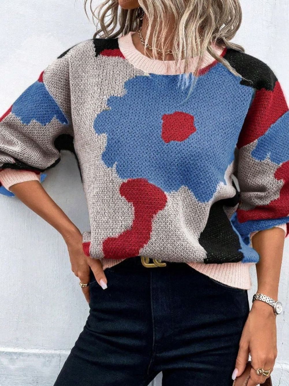 Heidi | Women's Casual Floral Knit Pullover Jumper for Winter