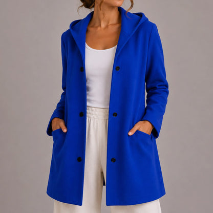 Ruby | Women's Cosy Relaxed-Fit Hooded Button-Up Cardigan with Pockets