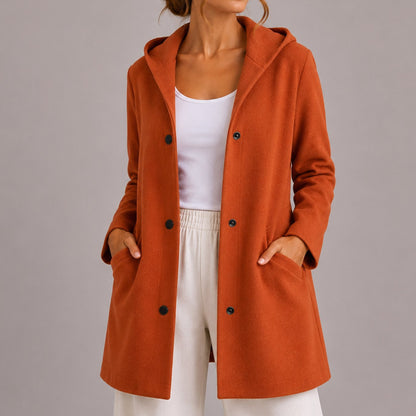Ruby | Women's Cosy Relaxed-Fit Hooded Button-Up Cardigan with Pockets