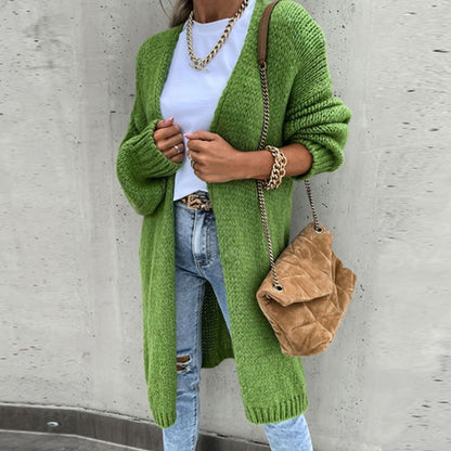 Ella | Women's Relaxed-Fit Long Open-Front Cardigan for Winter
