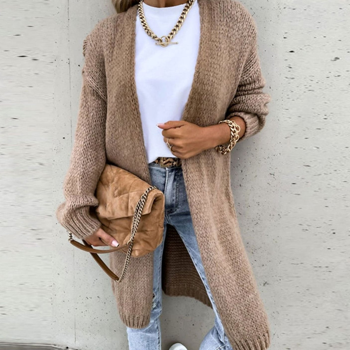 Ella | Women's Relaxed-Fit Long Open-Front Cardigan for Winter
