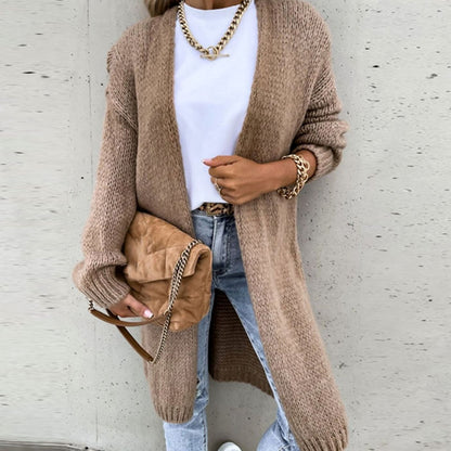 Ella | Women's Relaxed-Fit Long Open-Front Cardigan for Winter