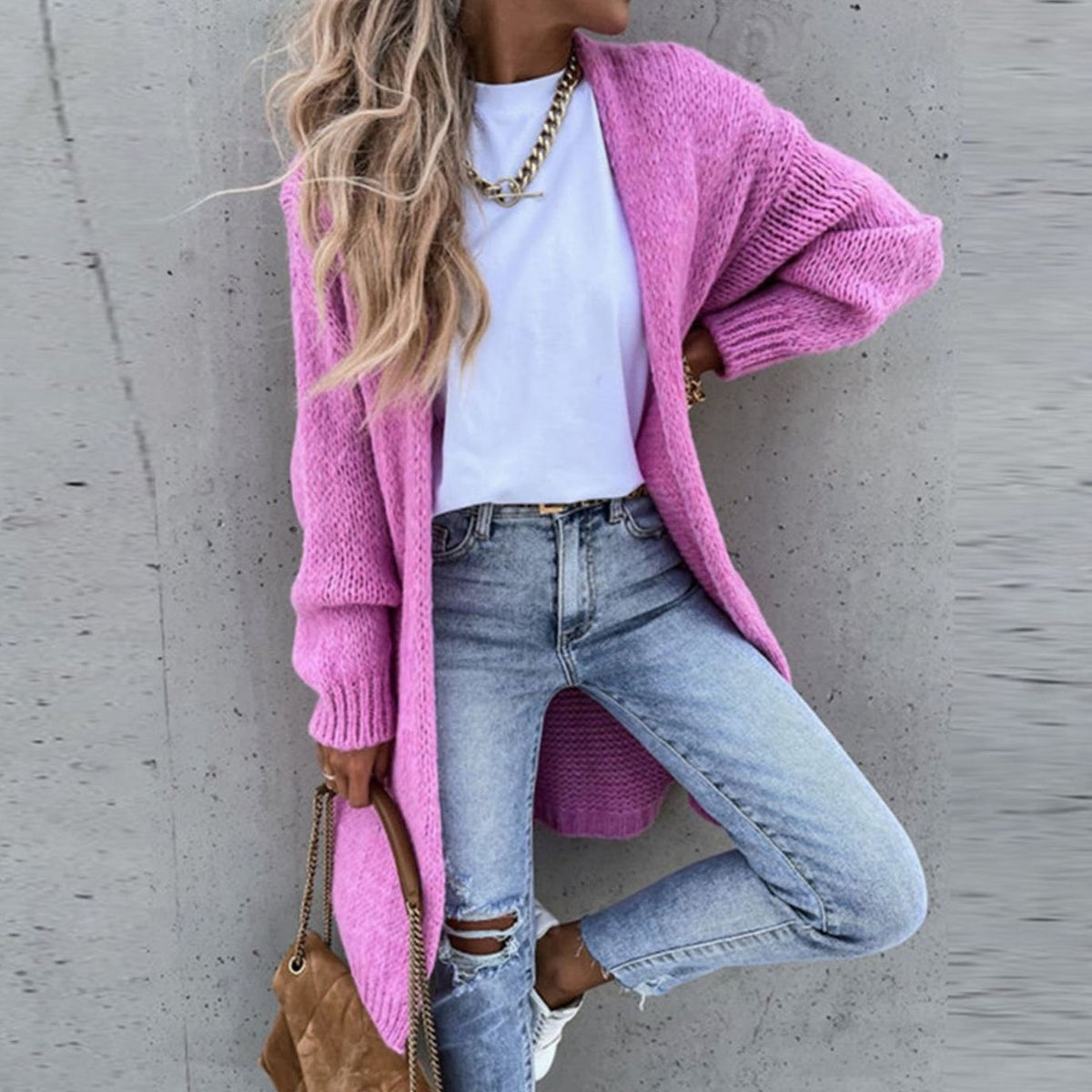 Ella | Women's Relaxed-Fit Long Open-Front Cardigan for Winter