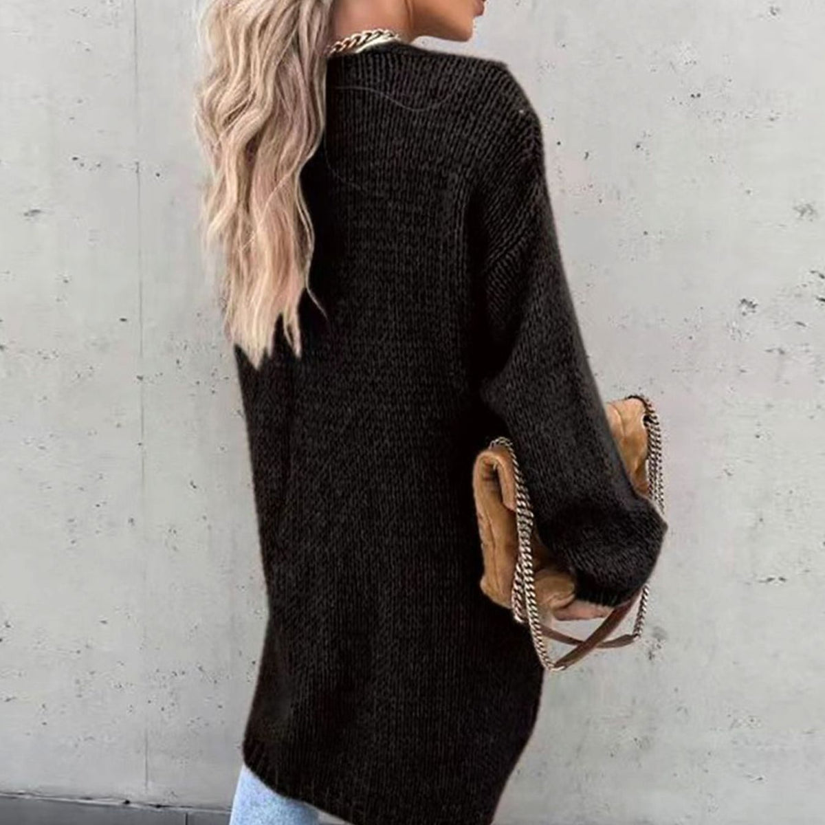 Ella | Women's Relaxed-Fit Long Open-Front Cardigan for Winter