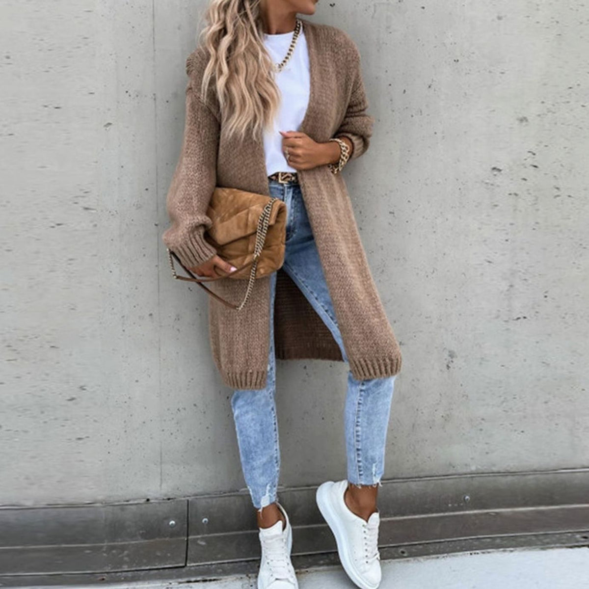 Ella | Women's Relaxed-Fit Long Open-Front Cardigan for Winter
