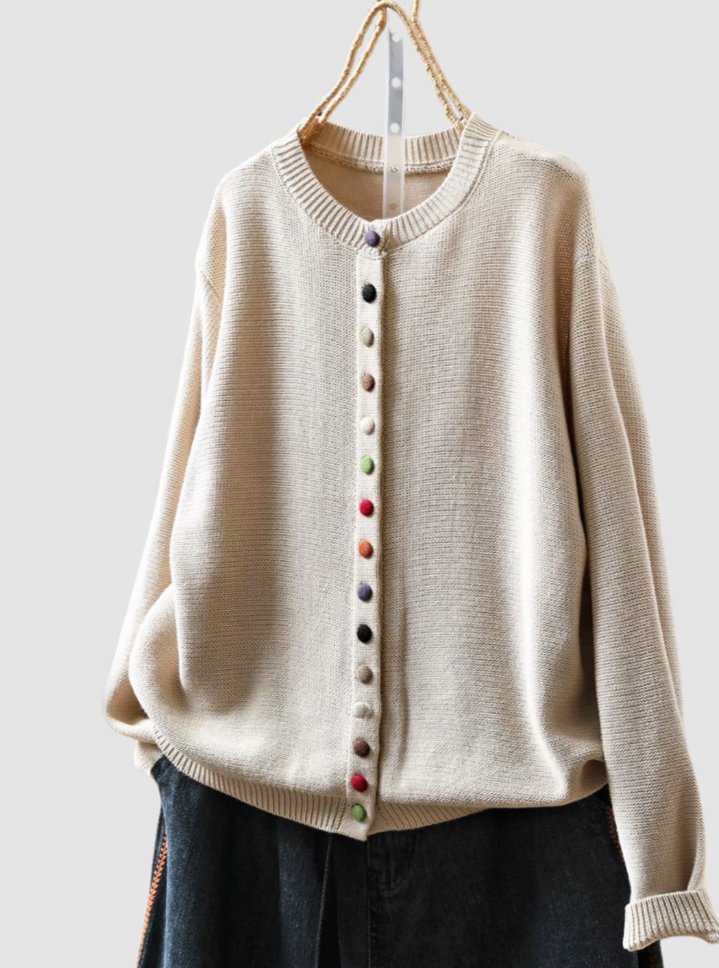 Penny | Women's Relaxed-Fit Multicolored Button-Down Knit Cardigan for Winter