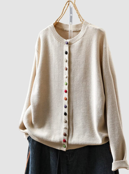 Penny | Women's Relaxed-Fit Multicolored Button-Down Knit Cardigan for Winter