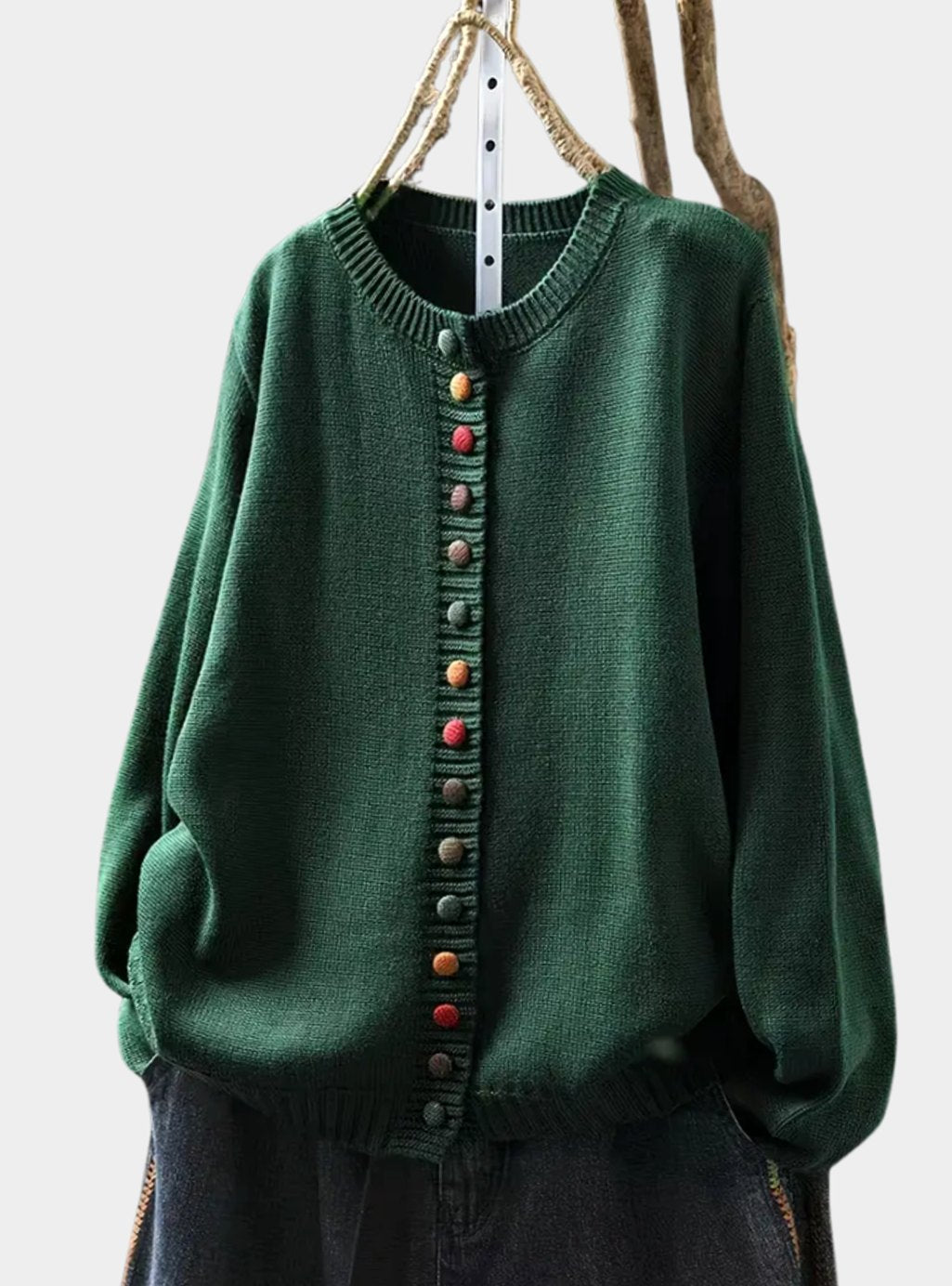 Penny | Women's Relaxed-Fit Multicolored Button-Down Knit Cardigan for Winter