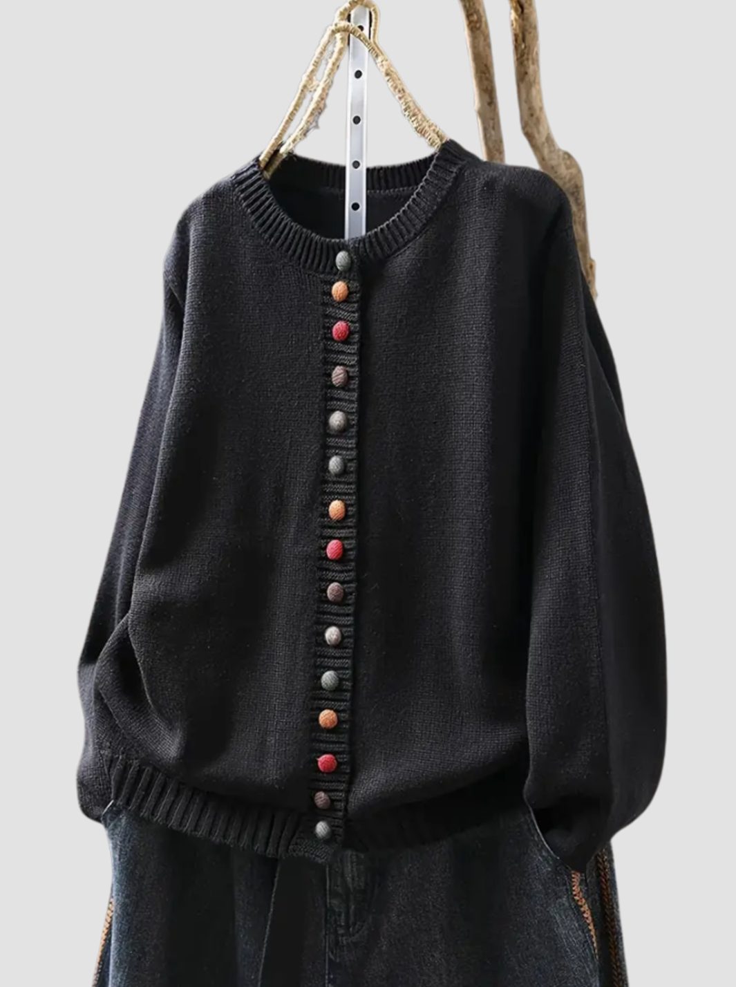Penny | Women's Relaxed-Fit Multicolored Button-Down Knit Cardigan for Winter