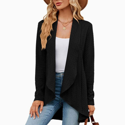 Daisy | Women's Relaxed-Fit Textured Knit Open-Front Long Cardigan for Winter