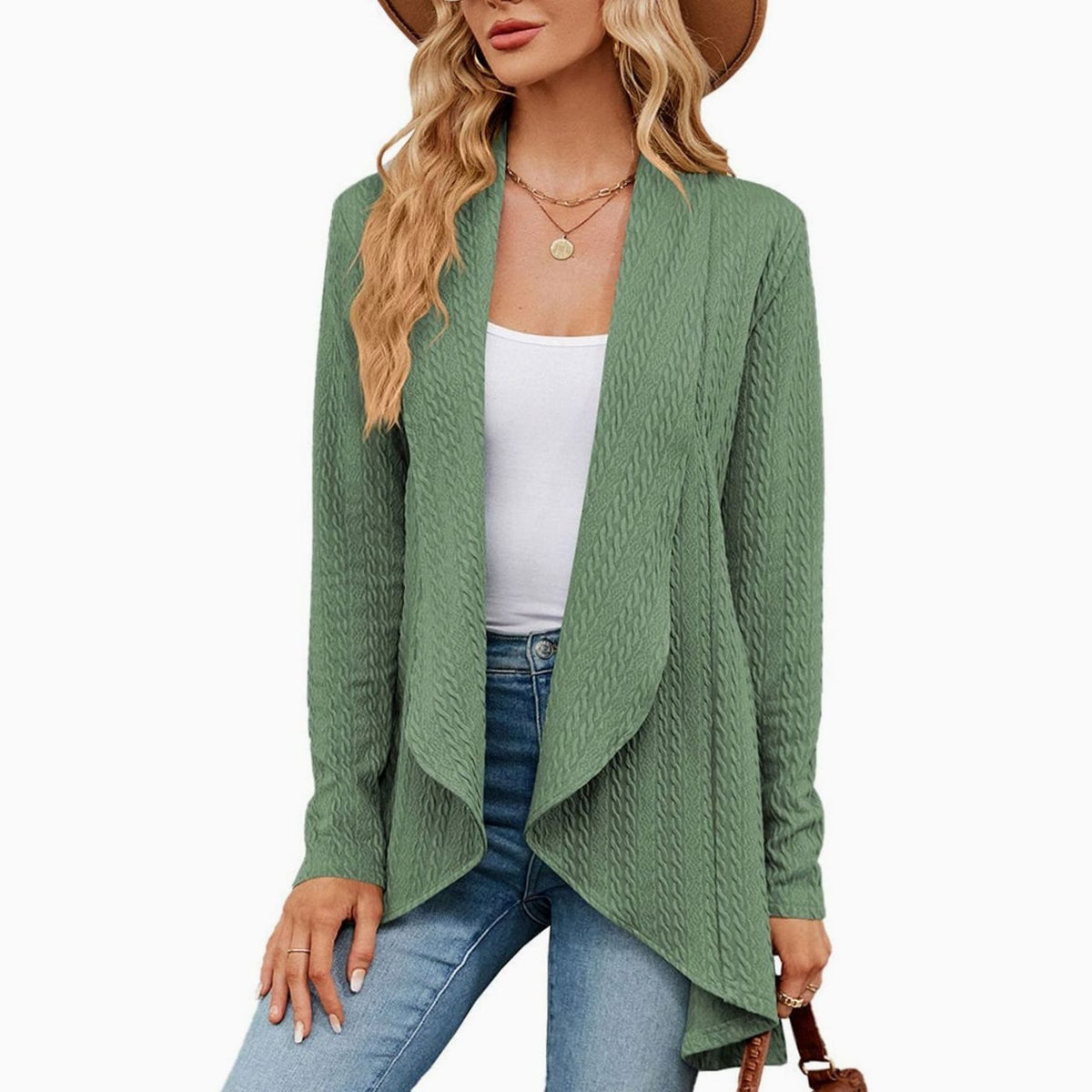 Daisy | Women's Relaxed-Fit Textured Knit Open-Front Long Cardigan for Winter