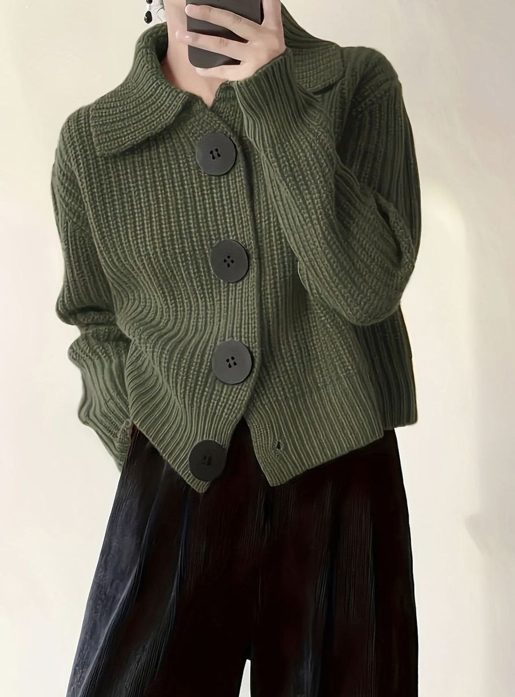 Maisie | Women's Relaxed Ribbed Knit Jumper with Folded Collar