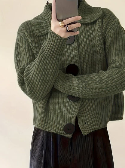 Maisie | Women's Relaxed Ribbed Knit Jumper with Folded Collar