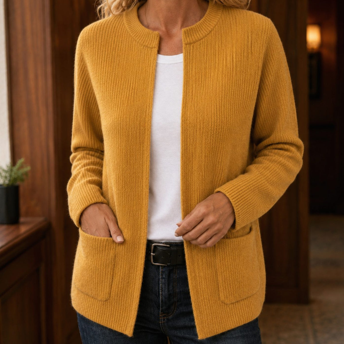Jessica | Women's Cosy Relaxed-Fit Ribbed Open-Front Cardigan for Winter