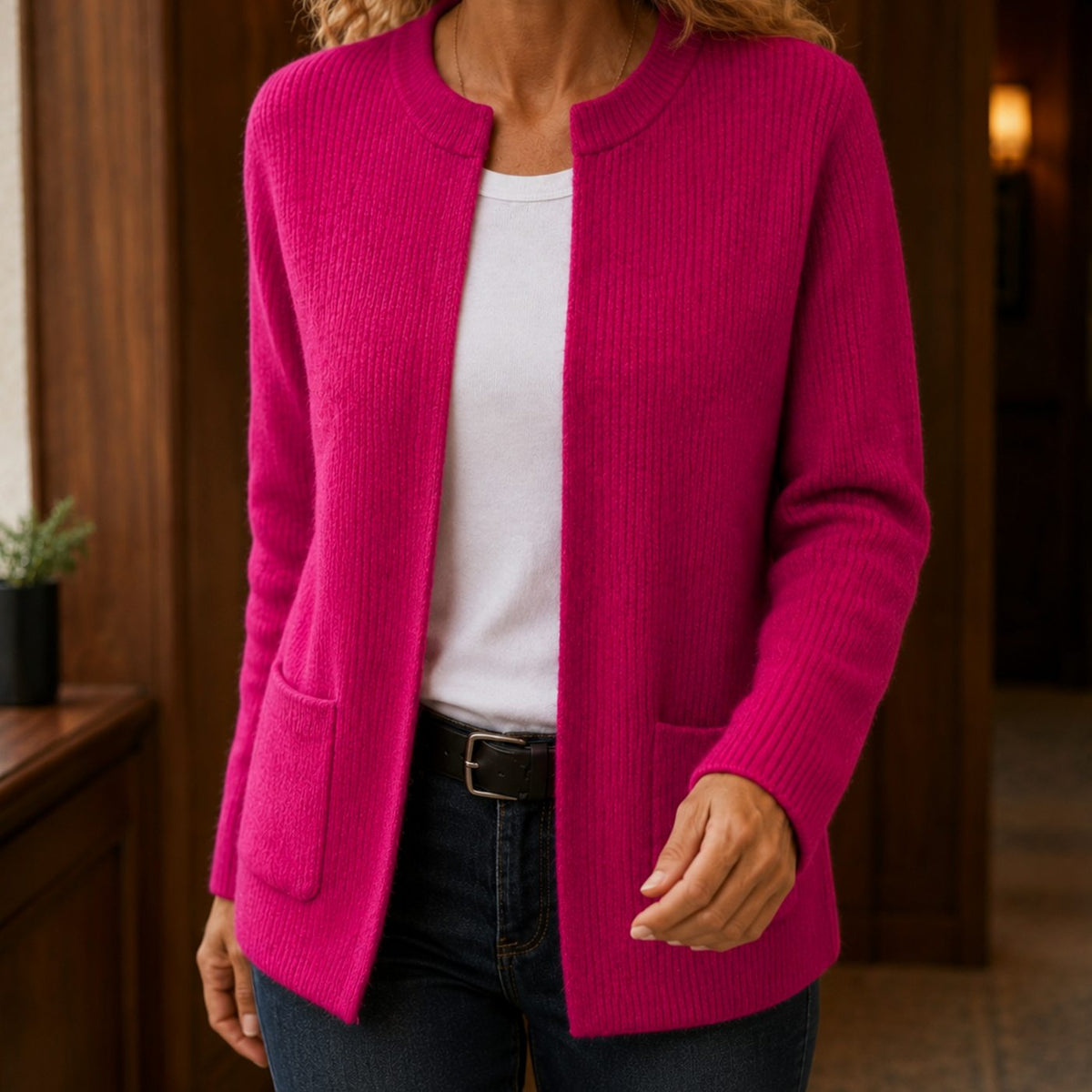 Jessica | Women's Cosy Relaxed-Fit Ribbed Open-Front Cardigan for Winter
