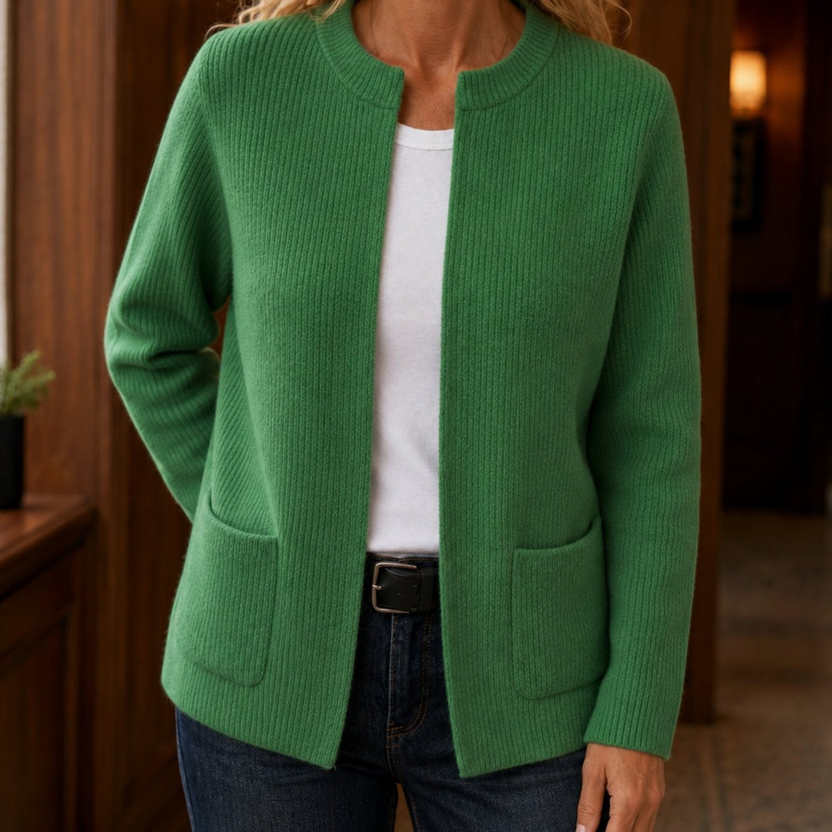 Jessica | Women's Cosy Relaxed-Fit Ribbed Open-Front Cardigan for Winter