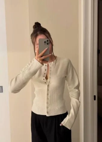 Holly | Women's Ribbed Knit Cardigan for Winter