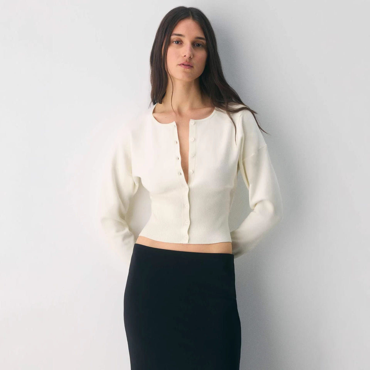 Elsie | Women's Ribbed Knit Cropped Cardigan for Winter