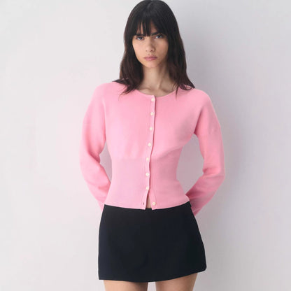 Elsie | Women's Ribbed Knit Cropped Cardigan for Winter