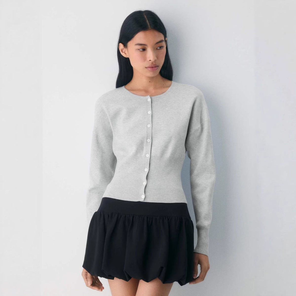 Elsie | Women's Ribbed Knit Cropped Cardigan for Winter