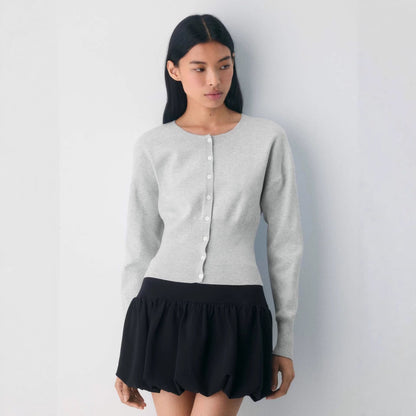 Elsie | Women's Ribbed Knit Cropped Cardigan for Winter