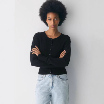 Elsie | Women's Ribbed Knit Cropped Cardigan for Winter