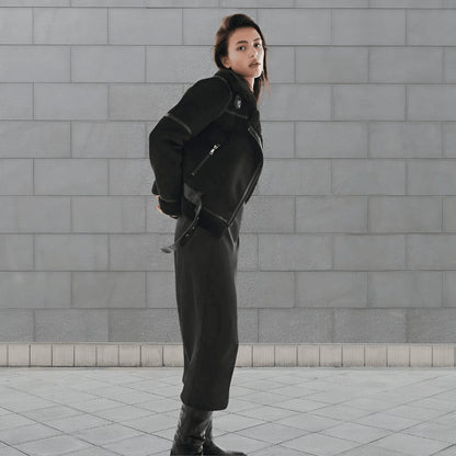 Grace | Women's Luxurious Shearling Aviator Jacket