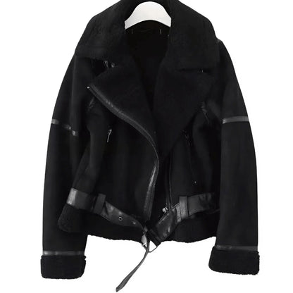Grace | Women's Luxurious Shearling Aviator Jacket