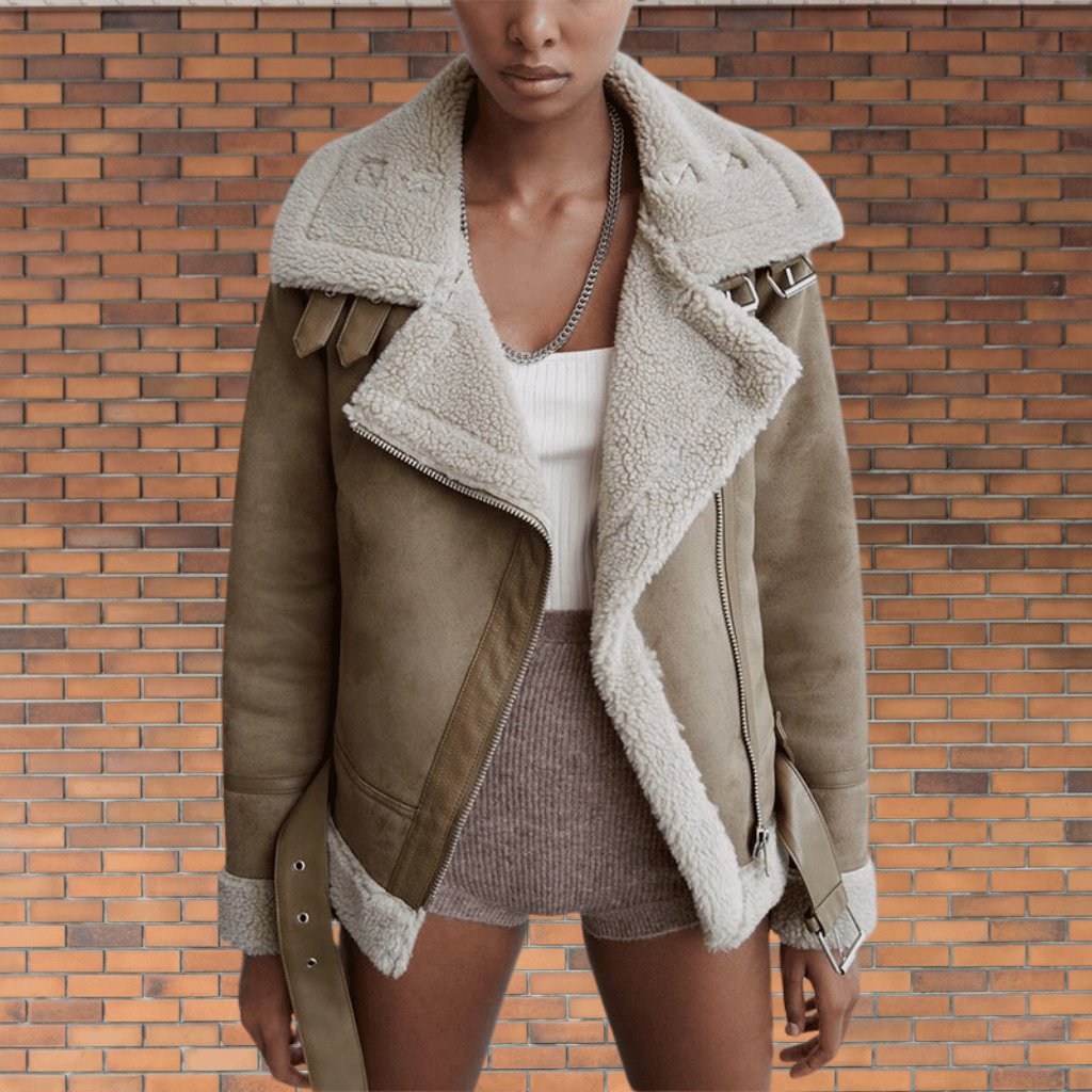 Grace | Women's Luxurious Shearling Aviator Jacket