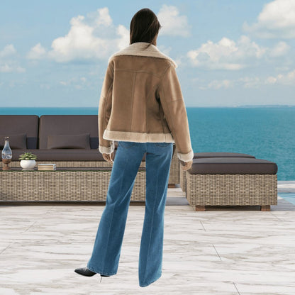 Grace | Women's Luxurious Shearling Aviator Jacket