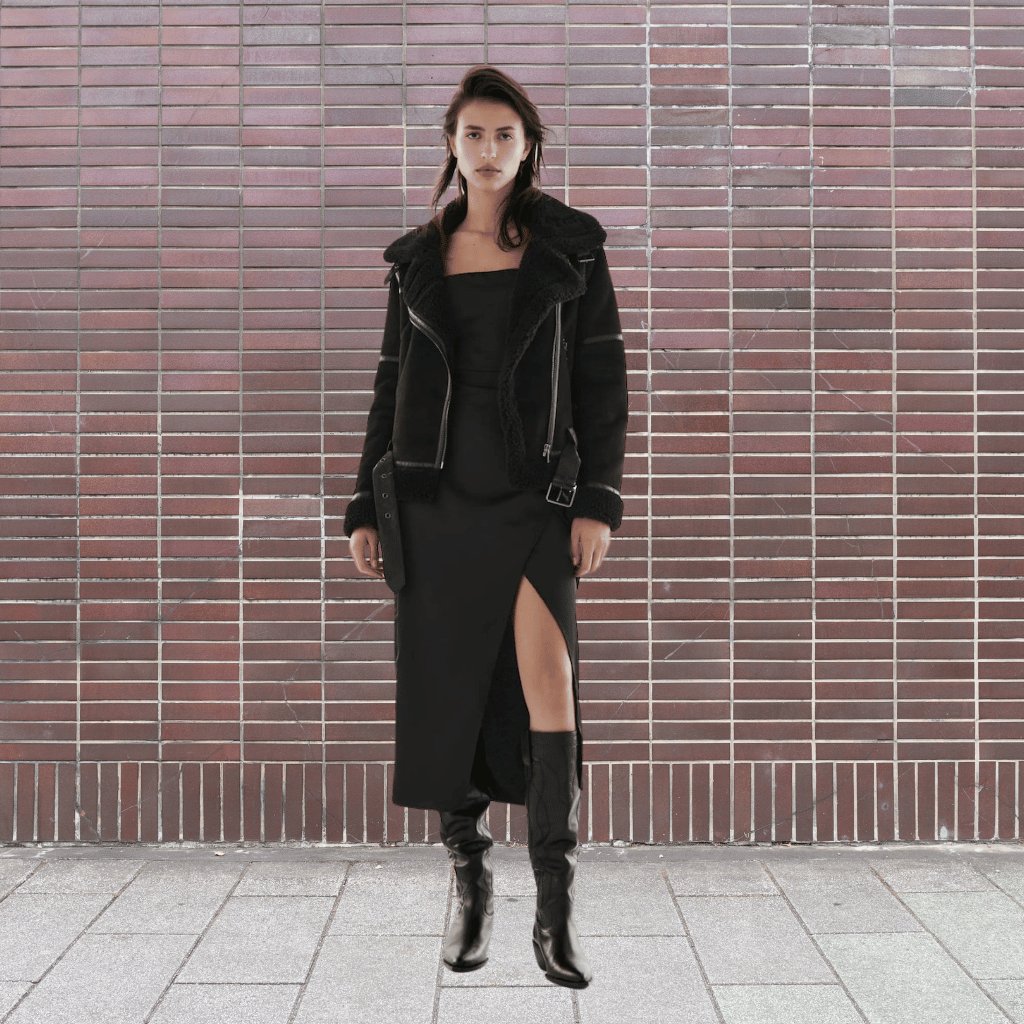 Grace | Women's Luxurious Shearling Aviator Jacket