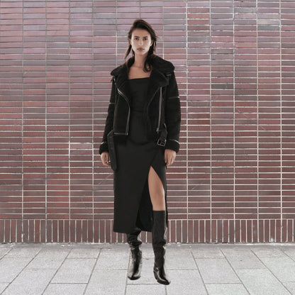 Grace | Women's Luxurious Shearling Aviator Jacket