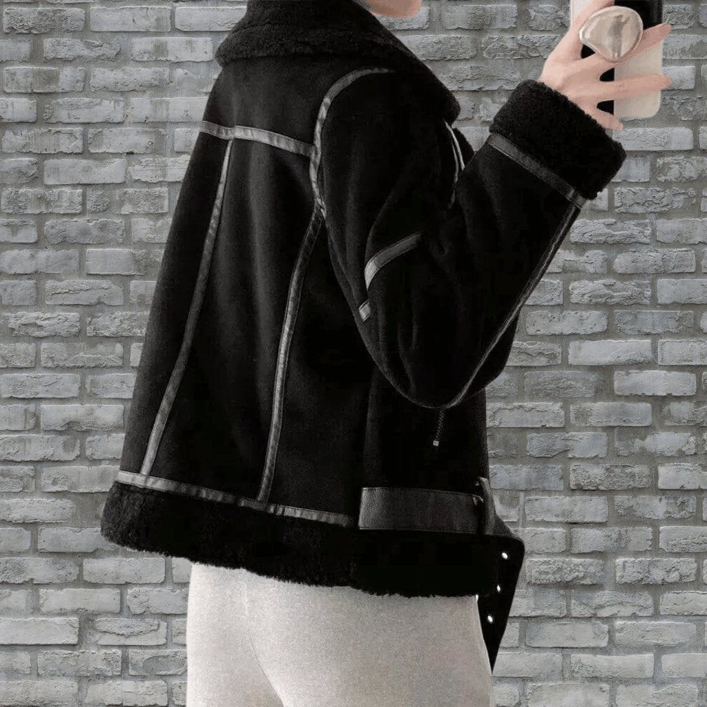Grace | Women's Luxurious Shearling Aviator Jacket