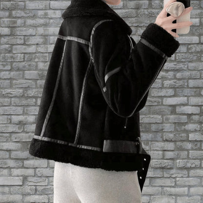 Grace | Women's Luxurious Shearling Aviator Jacket