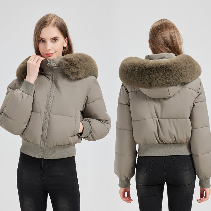 Chloe | Women's Hooded Short Puffer Bomber Jacket