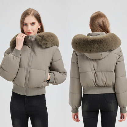 Chloe | Women's Hooded Short Puffer Bomber Jacket