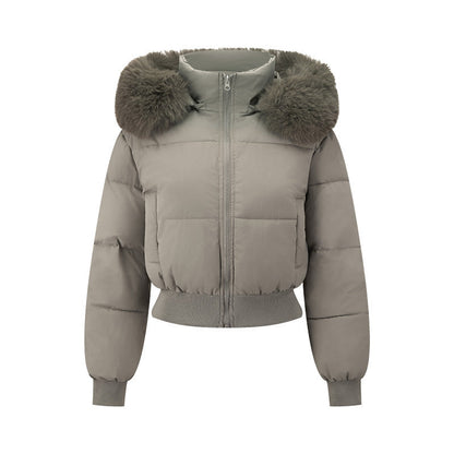 Chloe | Women's Hooded Short Puffer Bomber Jacket