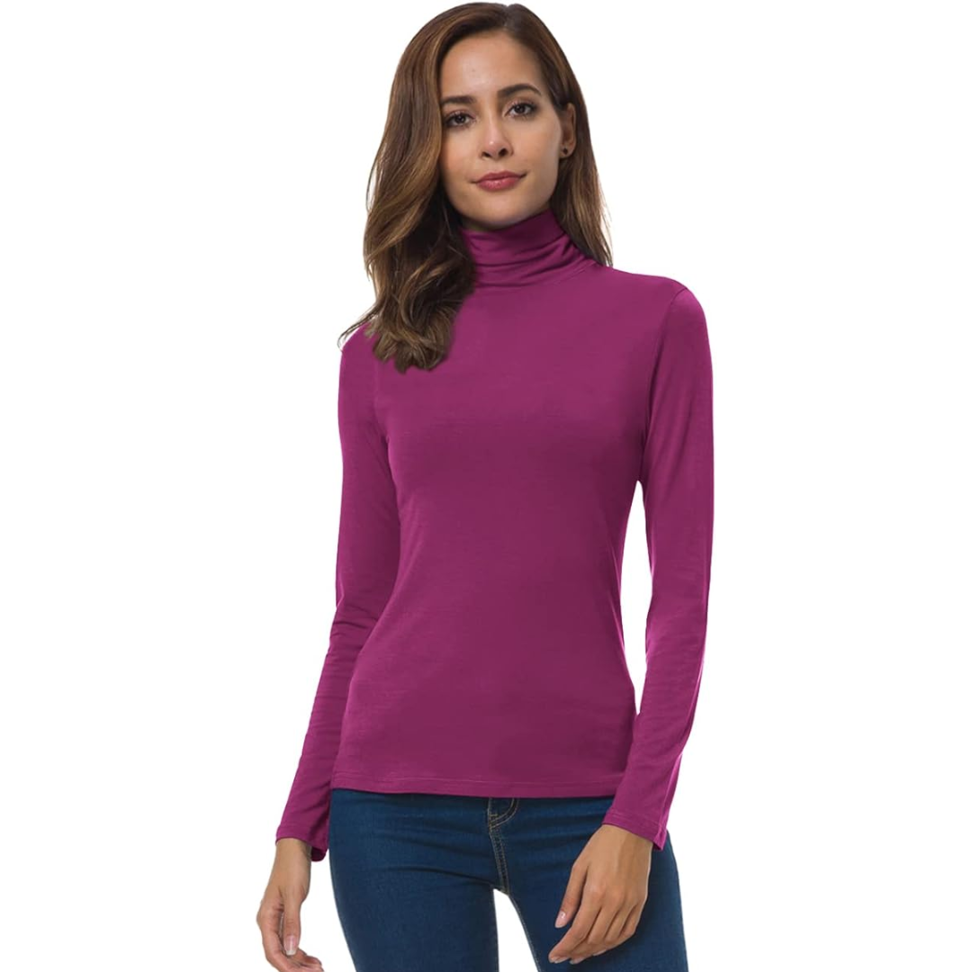 Mia | Women's Sleek Slim-Fit Turtleneck Top