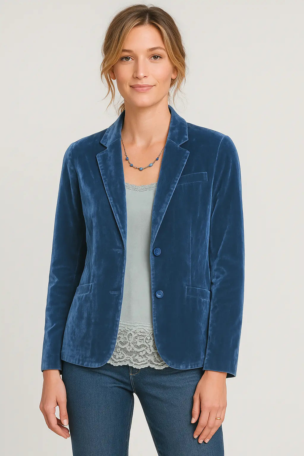 Sophia | Women's Slim-Fit Velvet Lapel Blazer