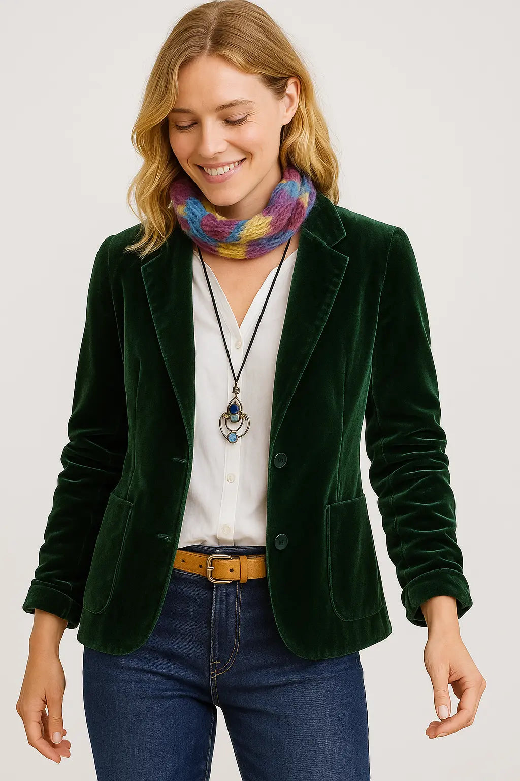 Sophia | Women's Slim-Fit Velvet Lapel Blazer