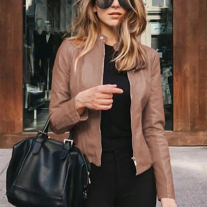 Darcy | Women's Slim-Fit Faux Leather Zip-Up Jacket