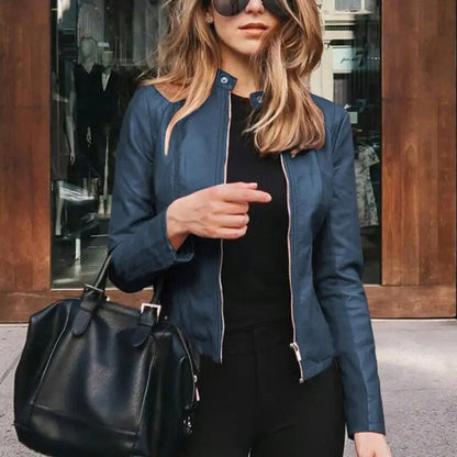 Darcy | Women's Slim-Fit Faux Leather Zip-Up Jacket