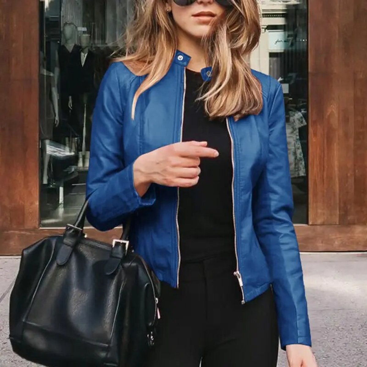 Darcy | Women's Slim-Fit Faux Leather Zip-Up Jacket
