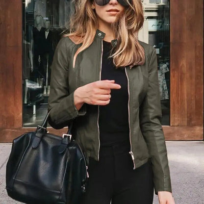 Darcy | Women's Slim-Fit Faux Leather Zip-Up Jacket