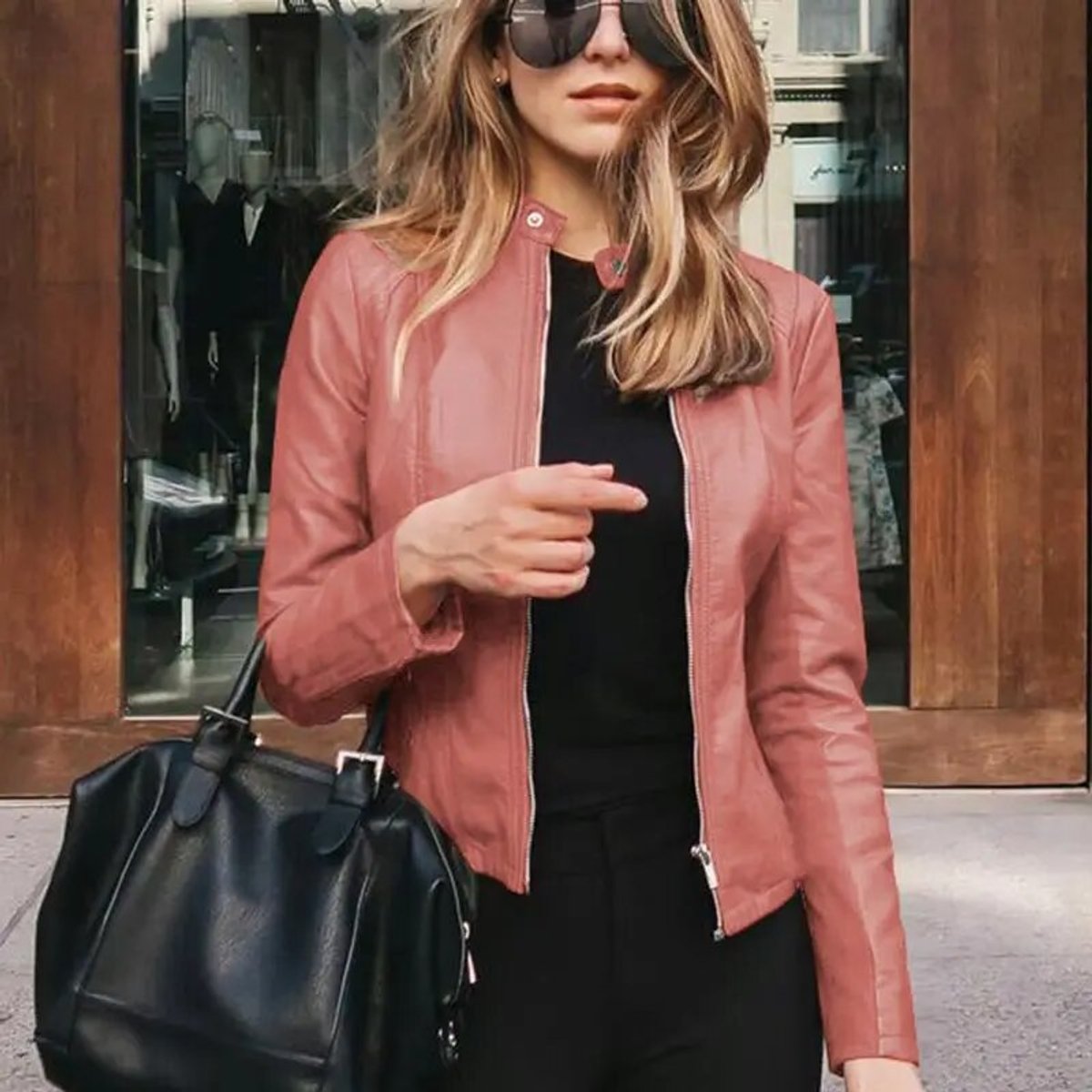 Darcy | Women's Slim-Fit Faux Leather Zip-Up Jacket