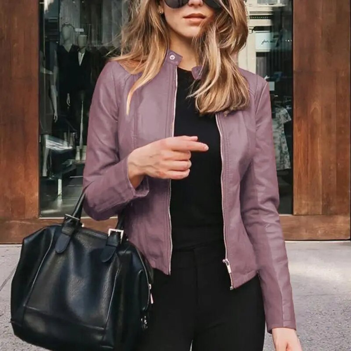 Darcy | Women's Slim-Fit Faux Leather Zip-Up Jacket