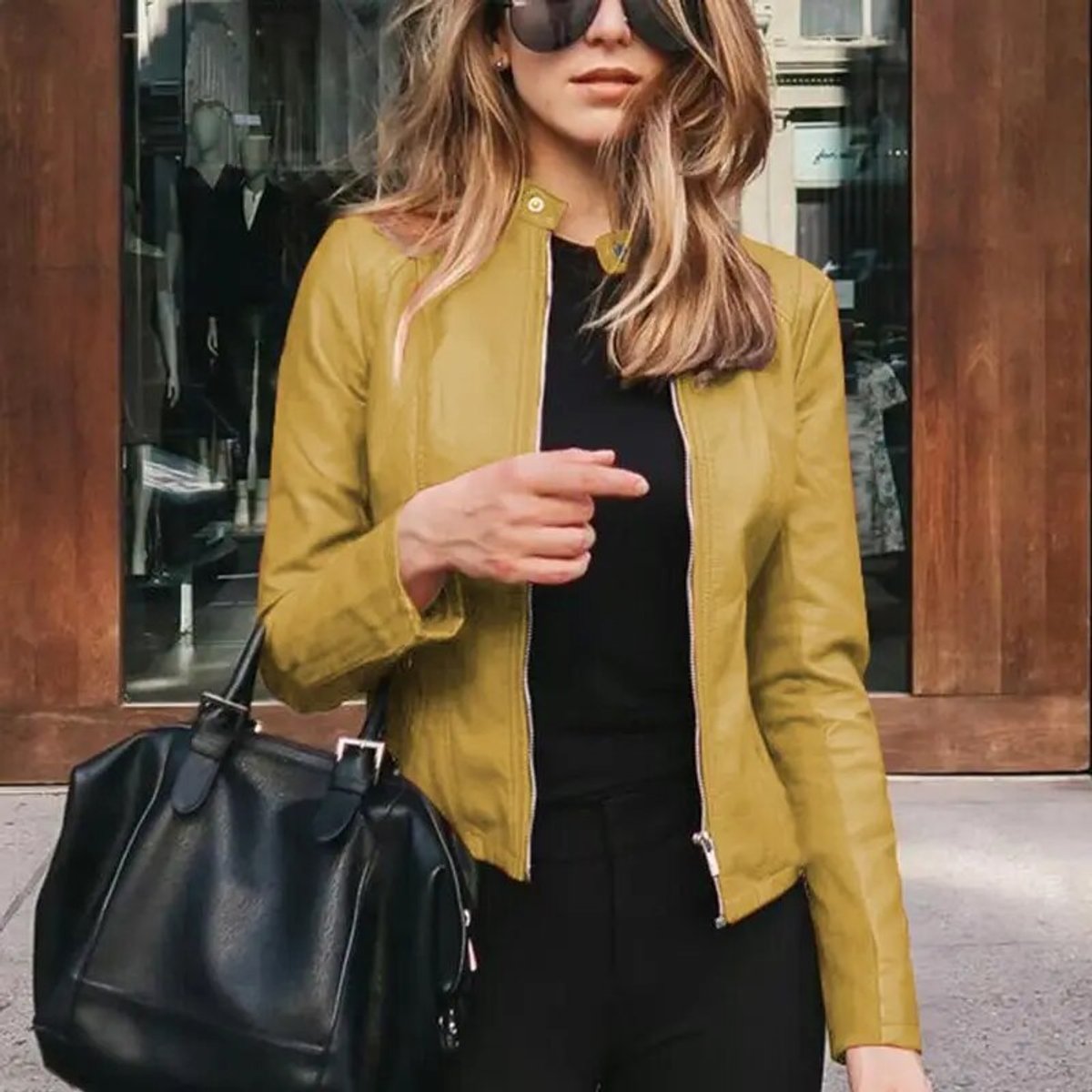 Darcy | Women's Slim-Fit Faux Leather Zip-Up Jacket