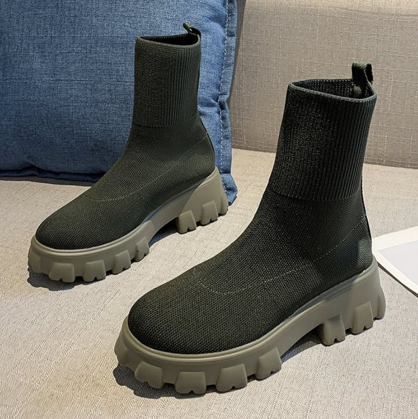 Poppy | Women's Stylish Sock Ankle Boots